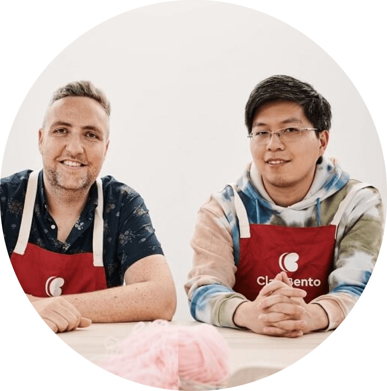 ClassBento co-founders John and Iain at a craft workshop table